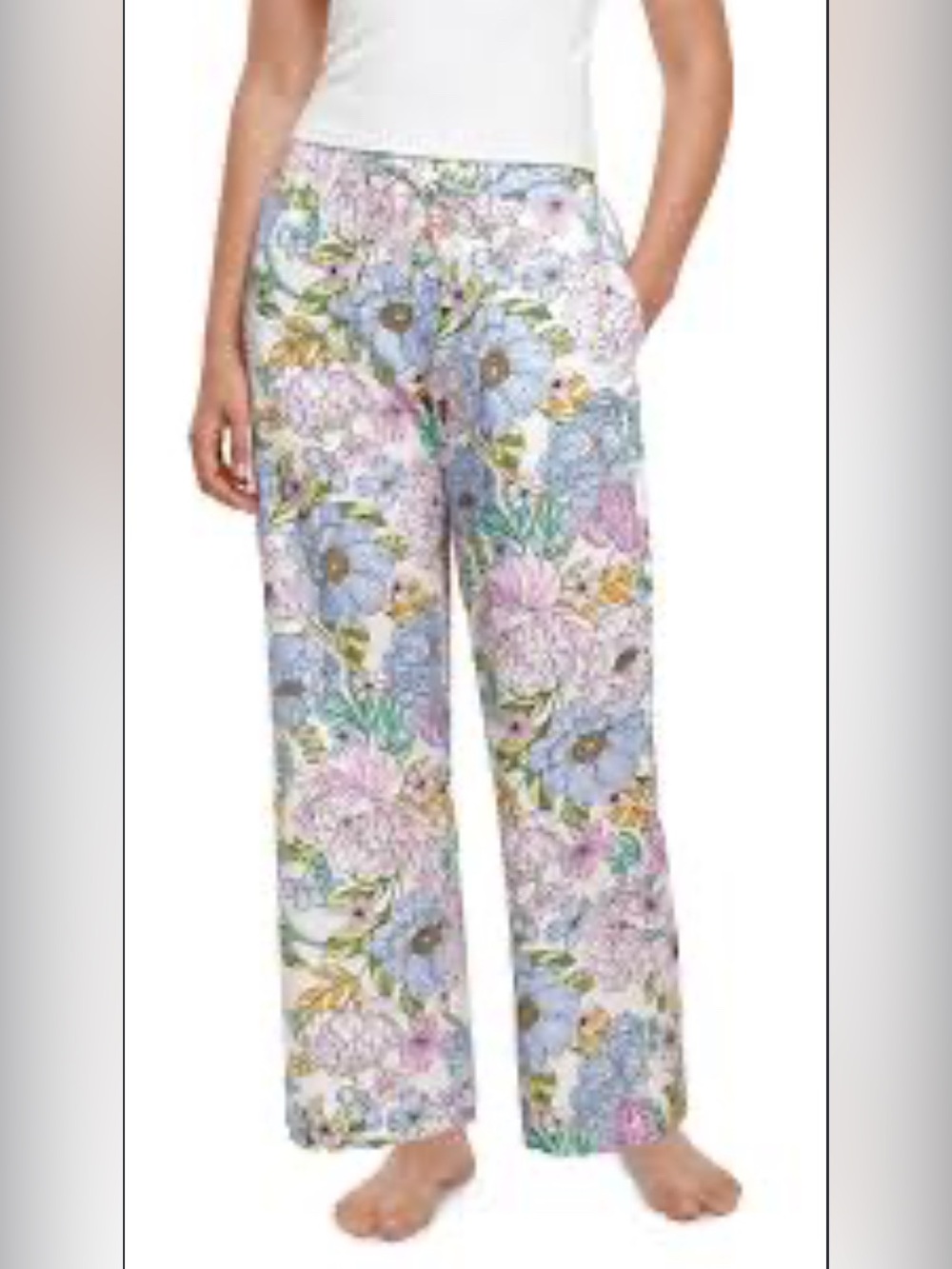 GAP Floral Lounge Pajama Pants - Pastel Blue, Pink & Green